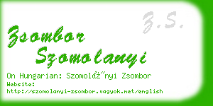 zsombor szomolanyi business card